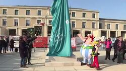 CLEAN : Angouleme: obelisk unveiled in honour of comic author Goscinny News Clip
