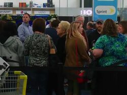 Black Friday shoppers at Best Buy Stock Footage