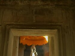 Tilt Down Shot Buddha Angkor Wat Siem Reap Cambodia Stock Footage