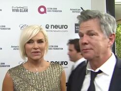 INTERVIEW - David Foster, Yolanda Foster - Elton John AIDS Foundation Presents 22nd Annual Academy Awards Viewing Party Sponsored By Chopard, Neuro Drinks And Wells Fargo Stock Footage