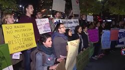 CLEAN : Pro migrant anti Trump protesters hold New York demo News Clip