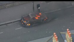 Burning Cars in Lewisham - London Riots News Clip