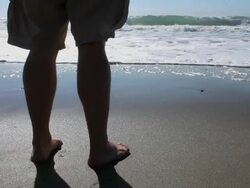 Facing the waves Stock Footage