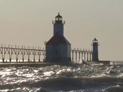 Lighthouse and Waves Stock Footage