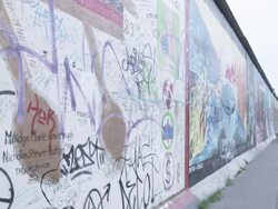 MS Shot of Berlin Wall / Berlin, Germany  Stock Footage