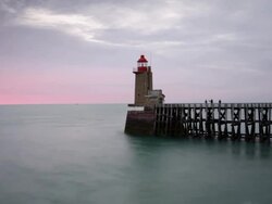 Lighthouse day to night time lapse Stock Footage
