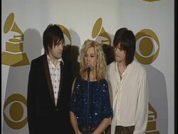 INTERVIEW: The Band Perry on their GRAMMY nomination at the The GRAMMY Nominations Concert Live!! - Media Center Arrivals at Los Angeles CA. Stock Footage