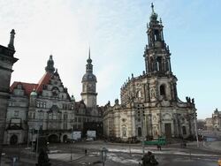 "Katholische Hofkirche" in Dresden - Germany Stock Footage