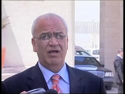 WRAP EU envoy at blast site, Israeli cabinet, Abbas, victim''s funeral News Clip