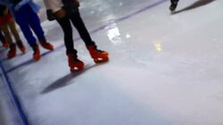 First time Ice Skating Stock Footage