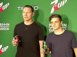 TiÃ«sto, Martin Garrix at 7UPÂ® Amps Up Miami Music Week With New Collaboration Ft. Tiesto and Martin Garrix Stock Footage