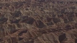 Rugged badlands characterize a California desert. Stock Footage