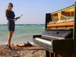 thoughtful girl with notes Stock Footage