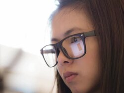 Woman using laptop computer Stock Footage