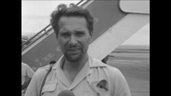 CAN386 REFUGEES FROM CHRISTIAN MISSION ARE INTERVIEWED AT LEOPOLDVILLE AIRPORT News Clip