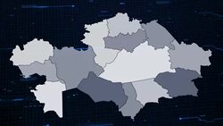 Kazakhstan network map Stock Footage