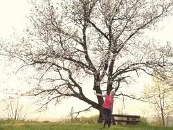 HD SUPER SLOW MO: Woman Running With Outstretched Arms Stock Footage