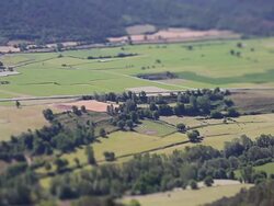 Segre river valley, Pla de San Tirs miniaturized. Stock Footage