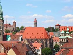 T/L Old town of Nuremberg and the castle Stock Footage
