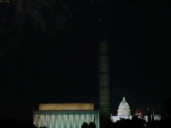 The Nation's Capitol Celebrates 4th Of July With Fireworks Display Stock Footage