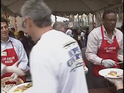Los Angeles Mission Thanksgiving Stock Footage