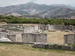 The Basilica Urbana in the Episcopal center of Salona Stock Footage