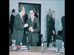 UPITN 28 3 77 US SECRETARY OF STATE VANCE ATTENDS NATO MEETING News Clip