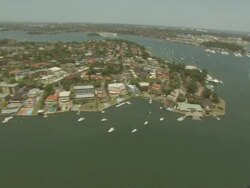 Werrell Reserve, Abbotsford, NSW, Australia, from above Stock Footage