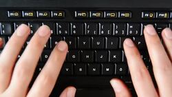 Typing on Keyboard Stock Footage