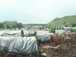 The view of refugee camps (Zoom in) Stock Footage