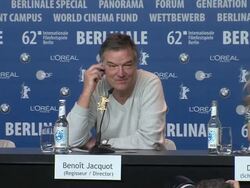 INTERVIEW: (FRENCH) Benoit Jacquot on at Les Adieux De La Reine: 62 Berlin International Film Festival 2012 at the Grand Hyatt on February 9, 2012 in Berlin, Germany. (Footage by WireImage Video/Getty Images) Stock Footage
