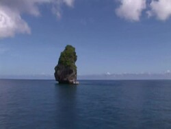 Pinnacle rock, Toku, Tonga Stock Footage