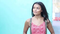 Portrait of young afro american woman Stock Footage