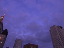 Clouds hover over the skyscrapers of New York City. Stock Footage