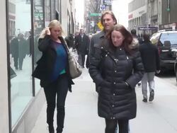 Bethany Hamilton, surfer who lost her arm to a shark attack (The Current) arrives at the Today show in Rockefeller Center Stock Footage