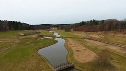 Aerial View over Golf Course Stock Footage