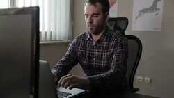 Engineer Using lap top Stock Footage
