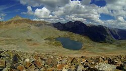 Overlooking Top of Ice Lake Basin Time-lapse Monsoon Clouds building near 13,000 Feet Silverton, Colorado Stock Footage