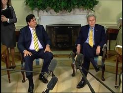 Peruvian President Garcia visits Washington, expects to meet Bush News Clip