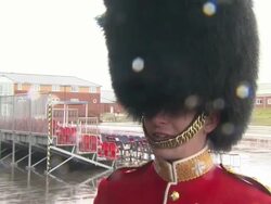 Duke & Duchess of Cambridge visit the 1st Battalion Irish Guards at the St Patrick's Day Parade at Mons Barracks, Aldershot News Clip