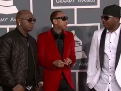 Birdman, Tyga, Mack Maine at 54th Annual GRAMMY Awards - Arrivals on 2/12/12 in Los Angeles, CA Stock Footage
