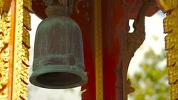 Bell in Thai Buddhist Temple Stock Footage