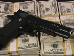 Criminal activity, illegal transaction, crime, mafia.  US Currency. Cash. Money. Stock Footage
