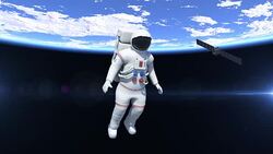 Astronaut Flying Over The South Pole Stock Footage