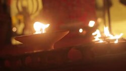Lamp in Loi Krathong Traditional Festival in Thailand Stock Footage