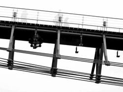 Modern walking bridge Stock Footage