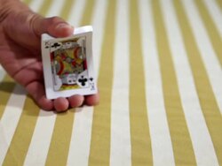 MS SLO MO Shot of Throwing cards towards / Seoul, South Korea Stock Footage