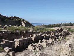 Selinunte, fortifications outside the north gate Stock Footage