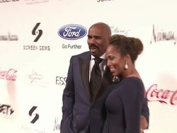Steve Harvey and Marjorie Harvey at Steve Harvey Hosts the Screen Gems Presents The Steve and Marjorie Harvey Foundation Gala in NY Stock Footage