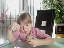 Little girl playing Stock Footage